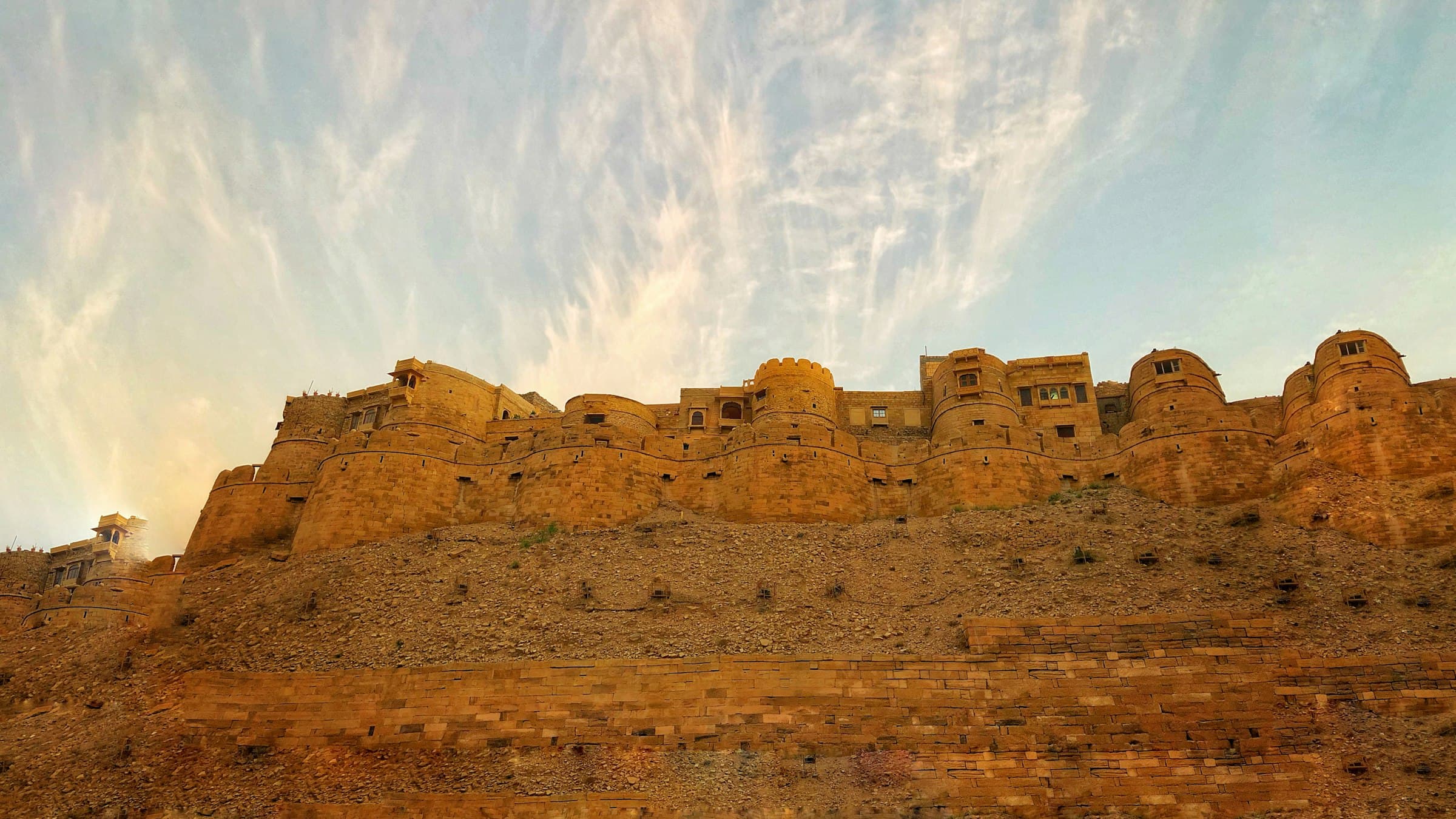 Jaisalmer Fort's golden sandstone ramparts, the 'Golden Fort' of Rajasthan