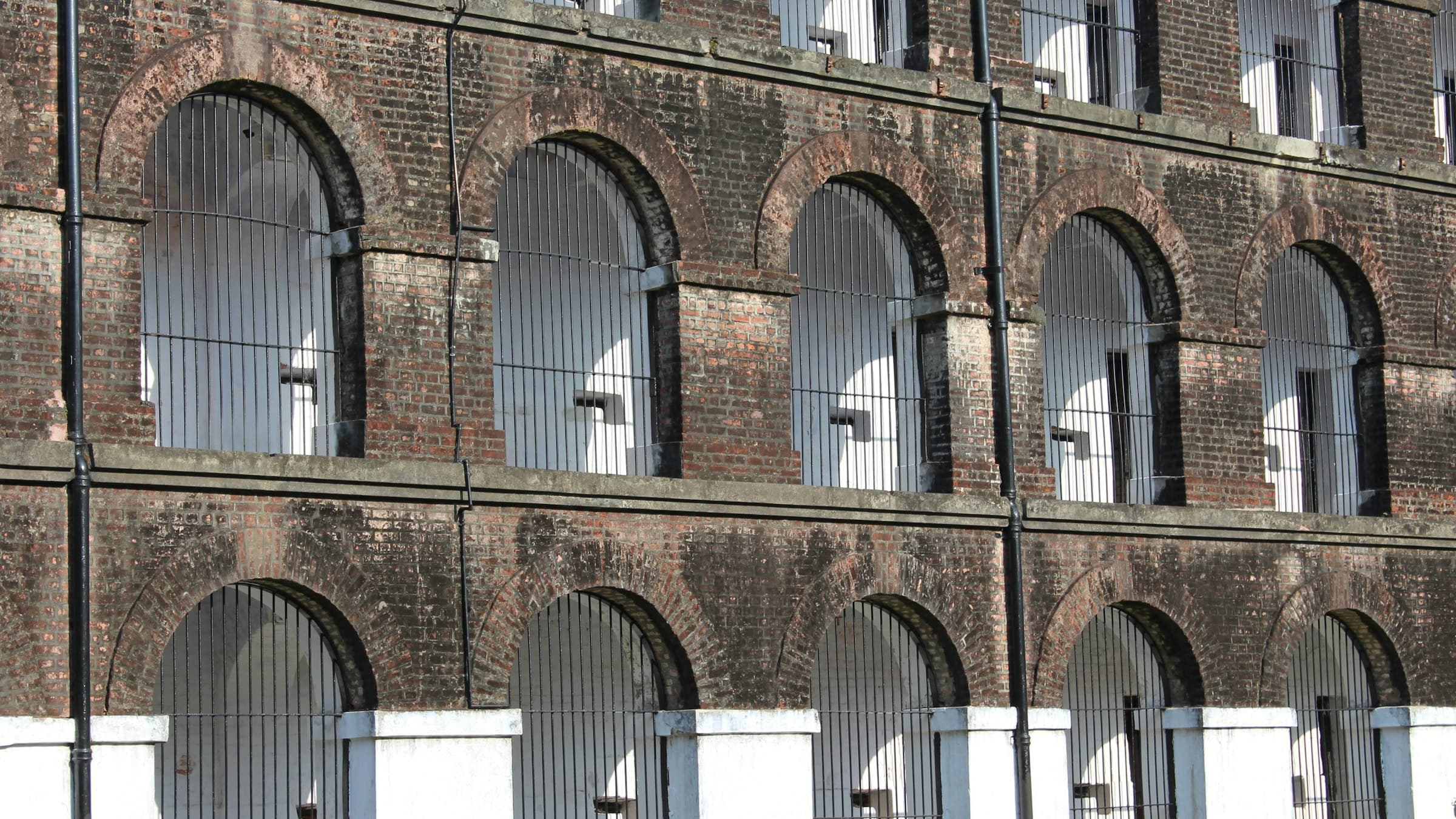 Cellular Jail's red-brick colonial facade with arched galleries, Port Blair, Andaman Islands