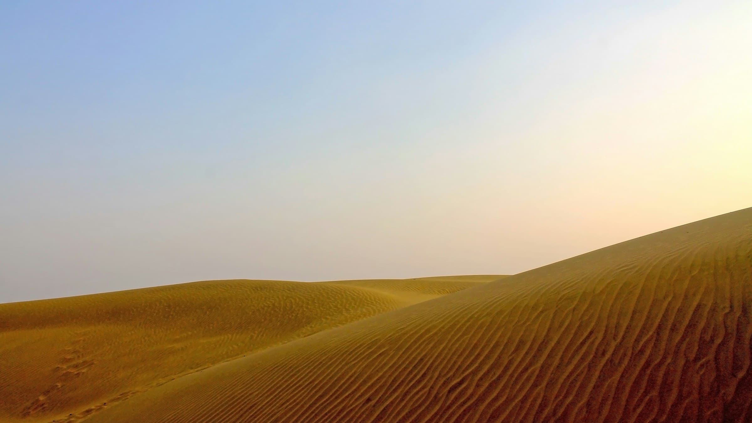 The rippled, empty vastness of the Thar Desert's dunes near Jaisalmer