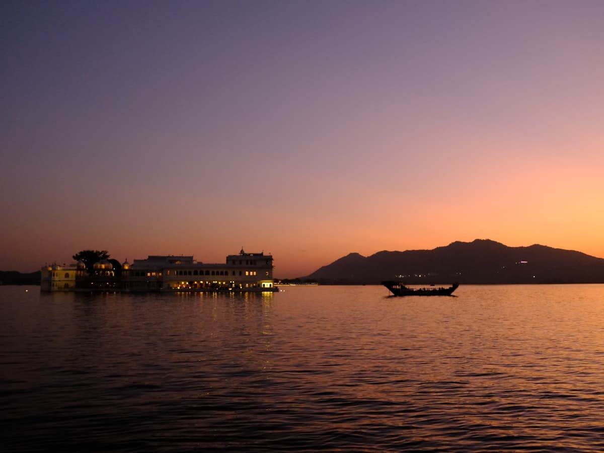 A boat out on a large body of water